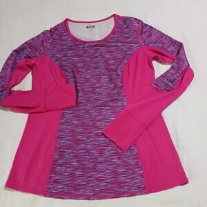Lands End Sport LS Rash Guard swim shirt Sz S (6-8) pink athletic top